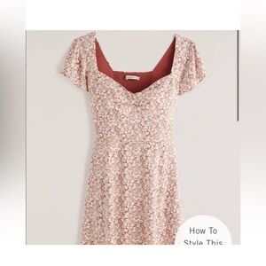 New Abercrombie & Fitch Floral Mini Dress in Pink and White XS